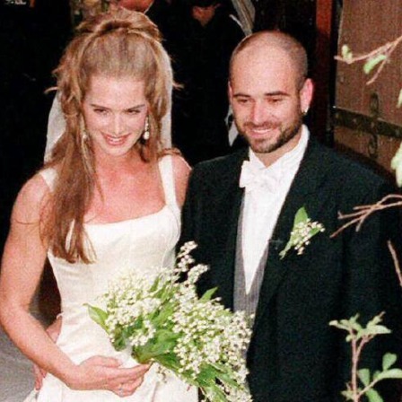 Brooke Shields and Andre Agassi married for two years.
